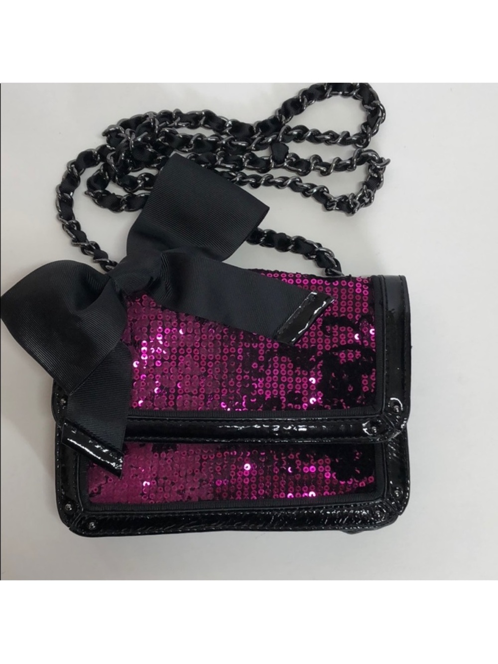 Betseyville by Betsey Johnson Purple Sequin Leopard Crossbody Purse